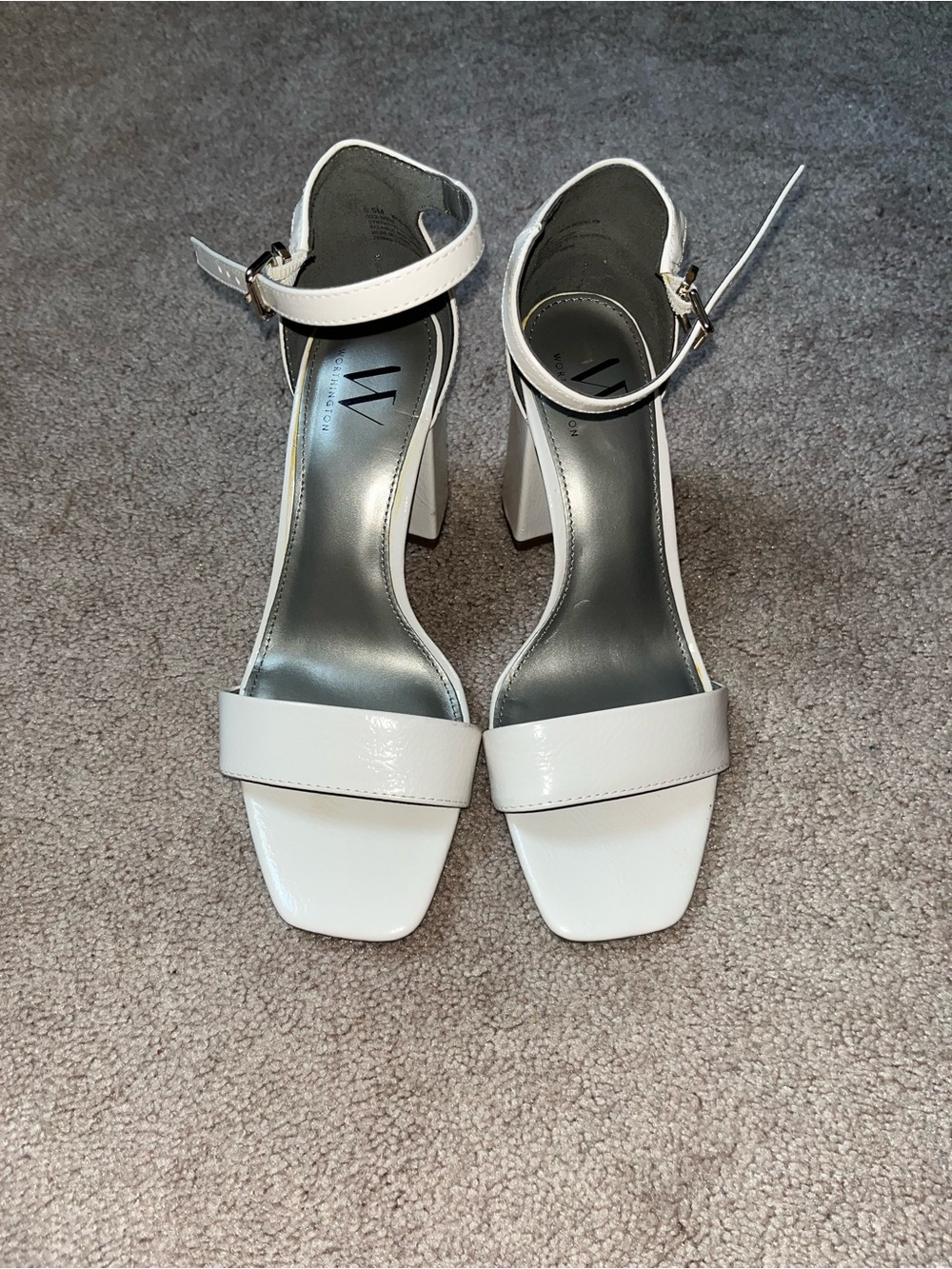 Worthington White Ankle Strap Heel